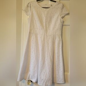 Uniqlo Eyelet Lace Summer White Dress